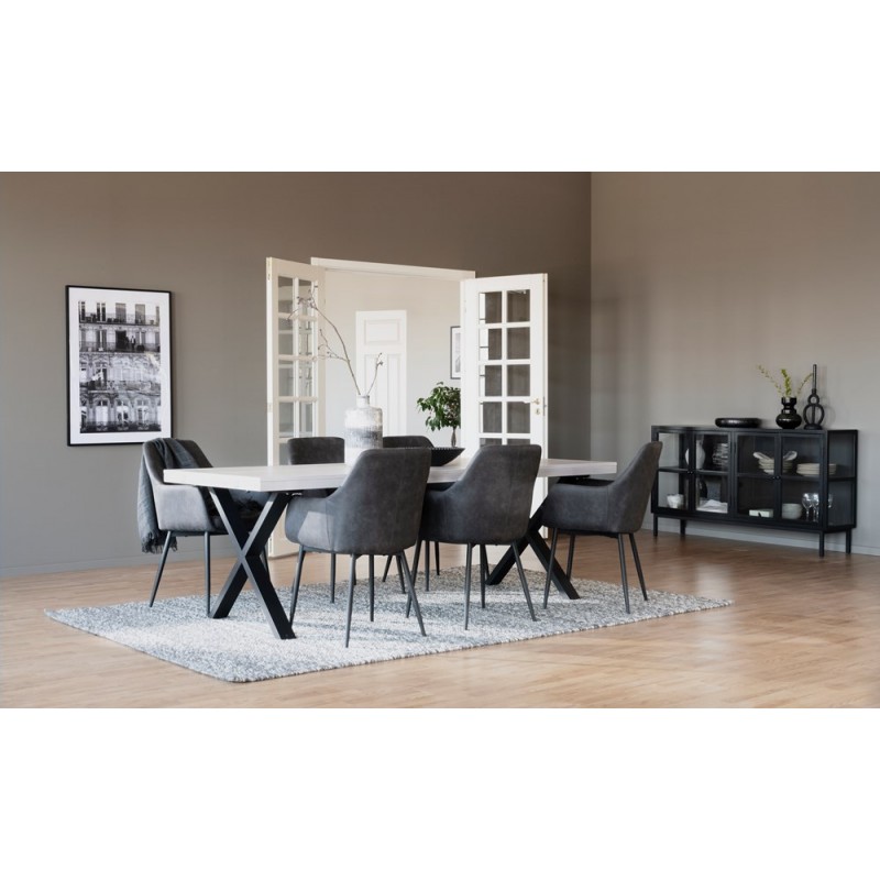 RO Brooklyn Extending Dining Table X 220x95 Whitewash/Black